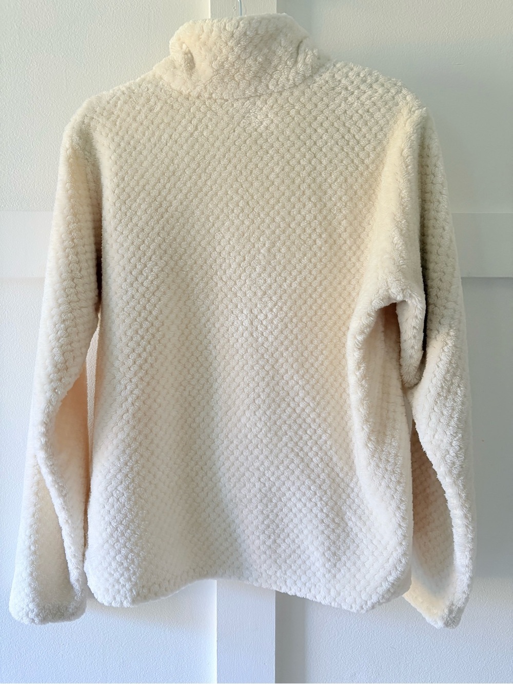 Columbia Cream Sherpa Fleece Quarter Zip Pullover Women’s Large Ivory Cozy Soft - Picture 6 of 13